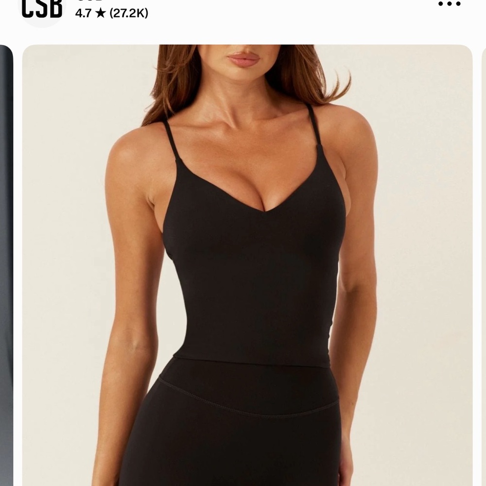 Black V-Neck Eden Tank Top by CSB